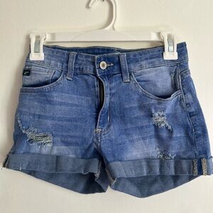 Kancan Jean Shorts with Cuffed Hem